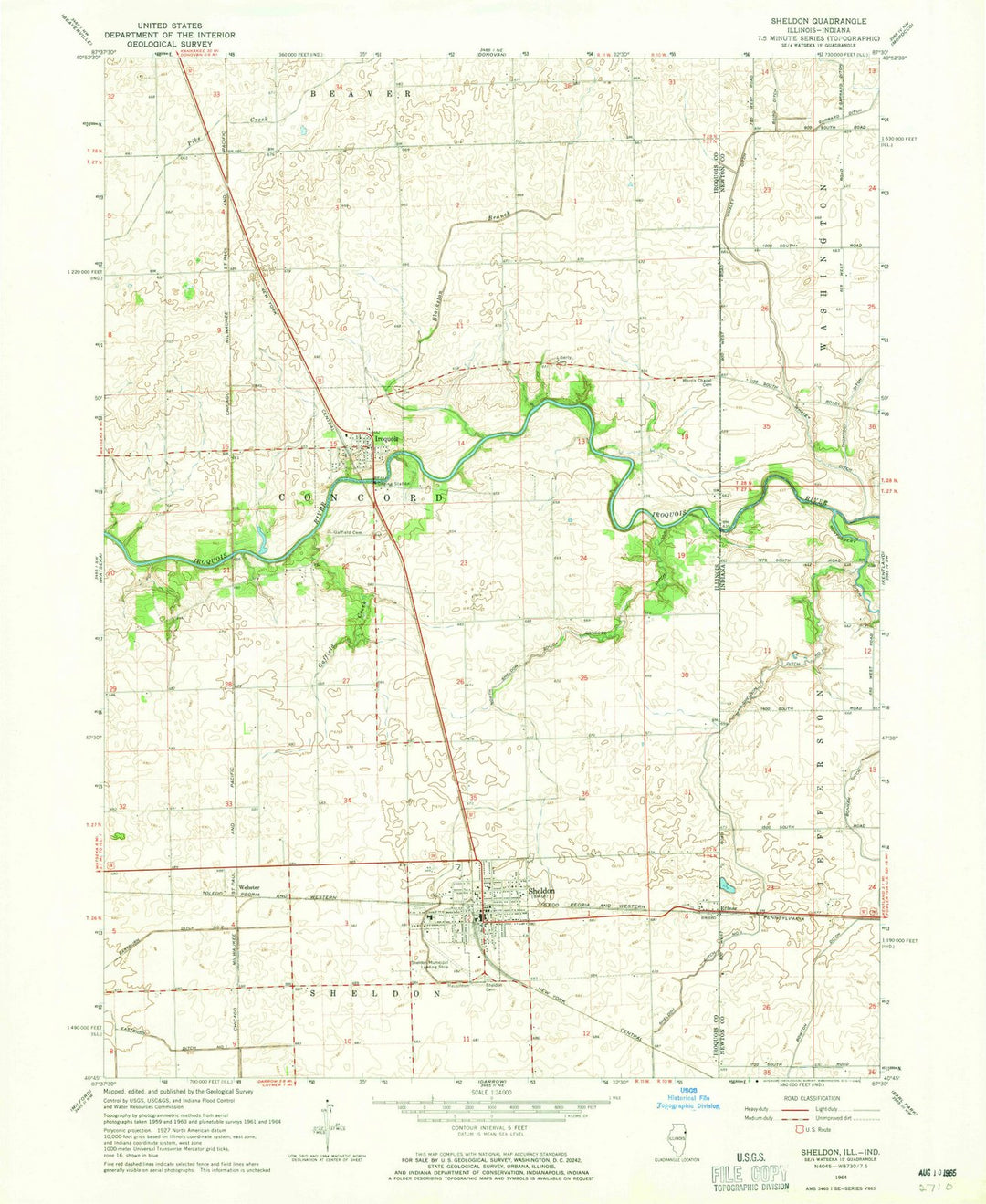1964 Sheldon, IL - Illinois - USGS Topographic Map