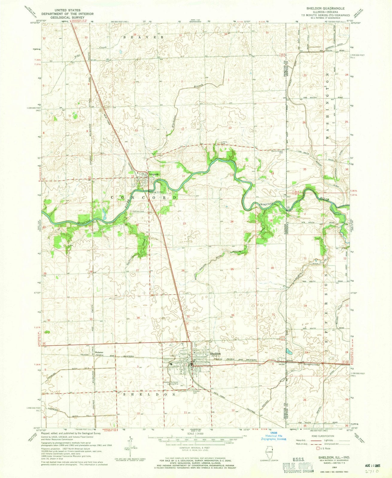 1964 Sheldon, IL - Illinois - USGS Topographic Map