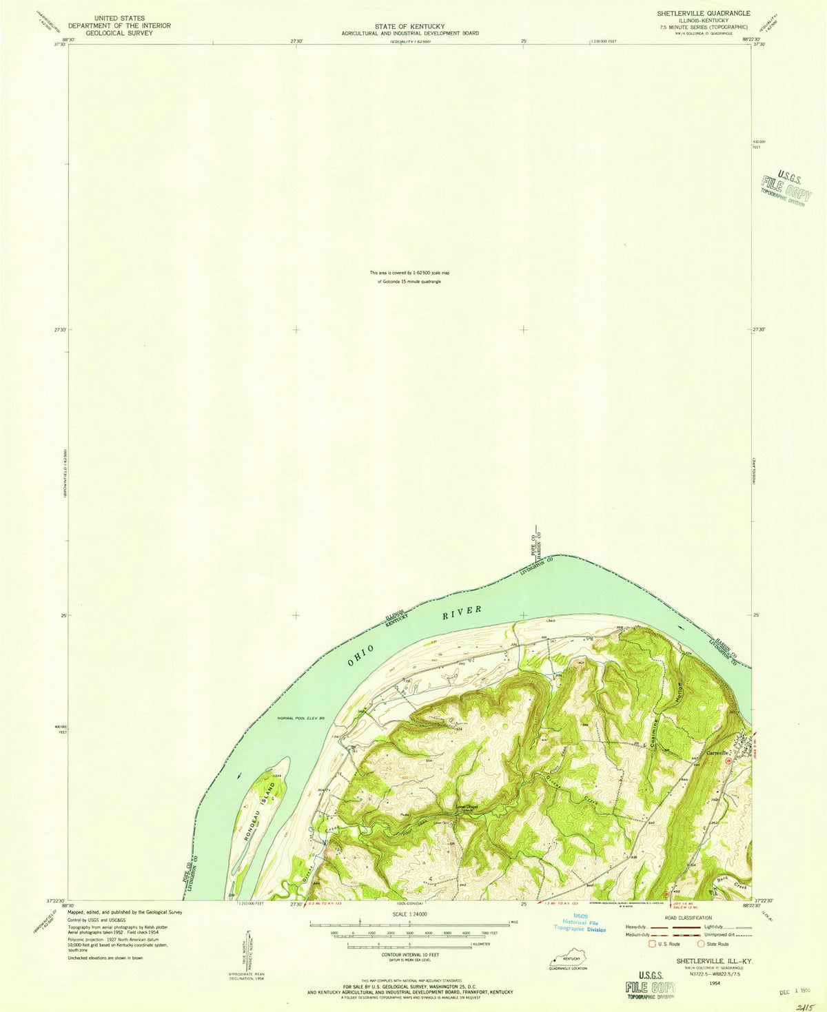 1954 Shetlerville, IL - Illinois - USGS Topographic Map