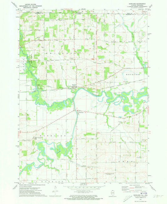1971 Shirland, IL - Illinois - USGS Topographic Map
