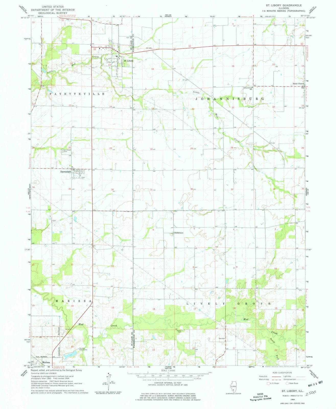 1964 St. Libory, IL - Illinois - USGS Topographic Map