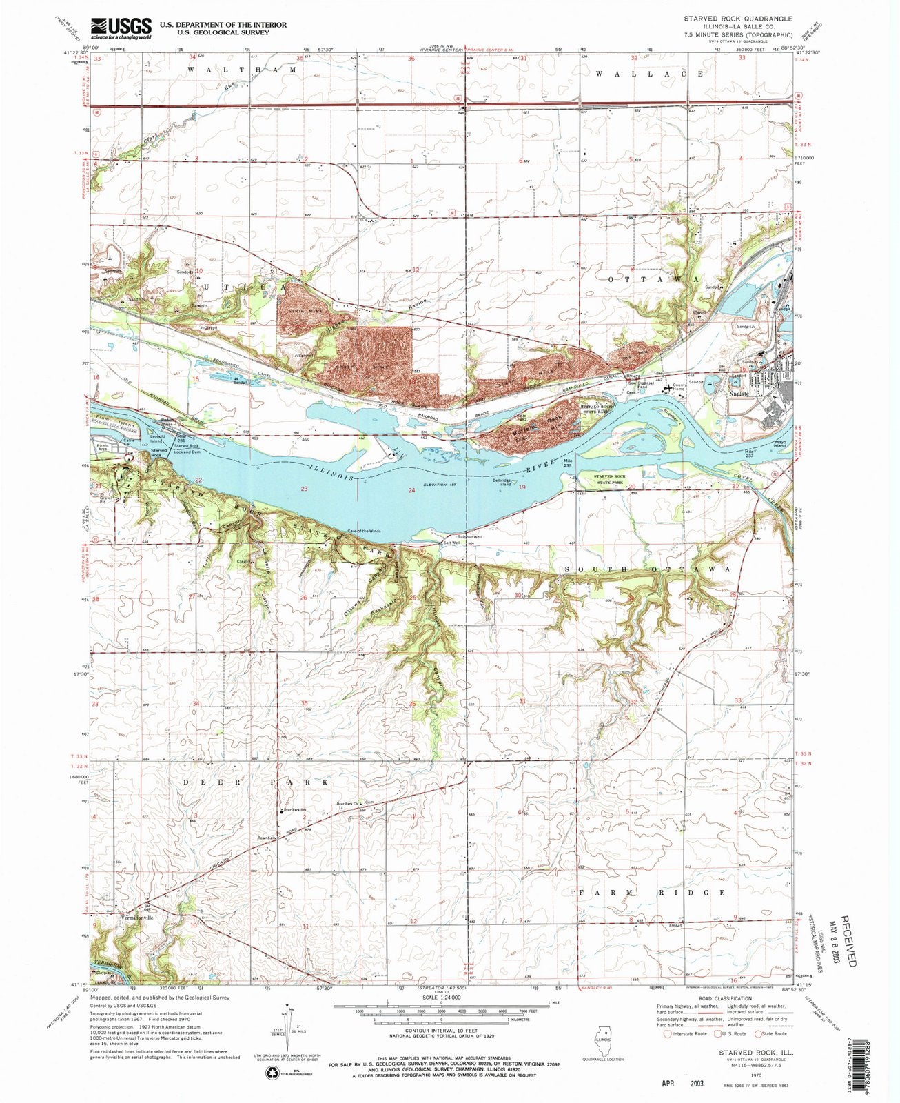 1970 Starved Rock, IL - Illinois - USGS Topographic Map