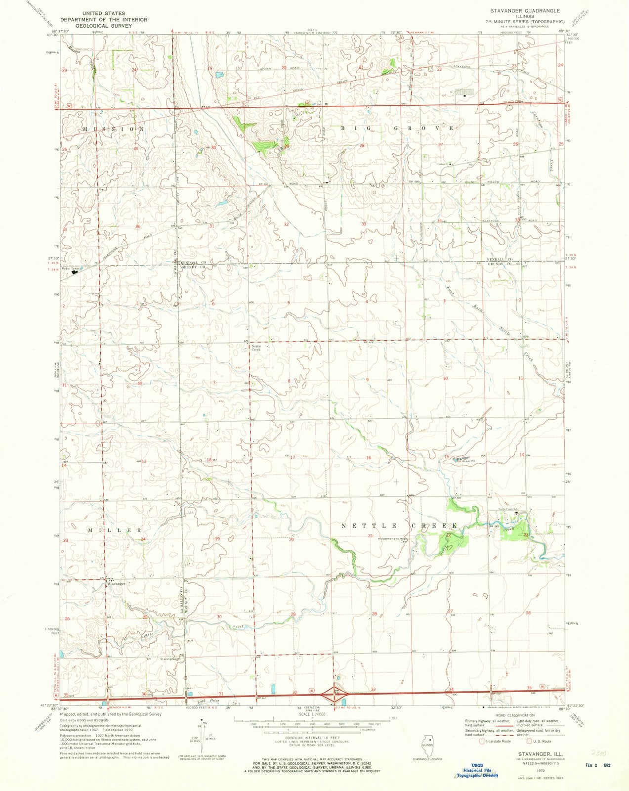 1970 Stavanger, IL - Illinois - USGS Topographic Map