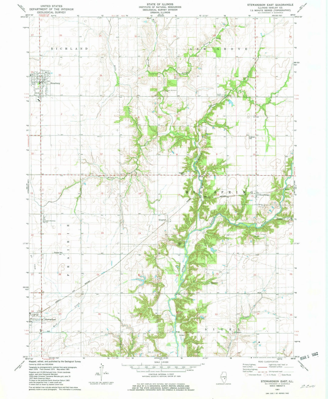 1981 Stewardson East, IL - Illinois - USGS Topographic Map