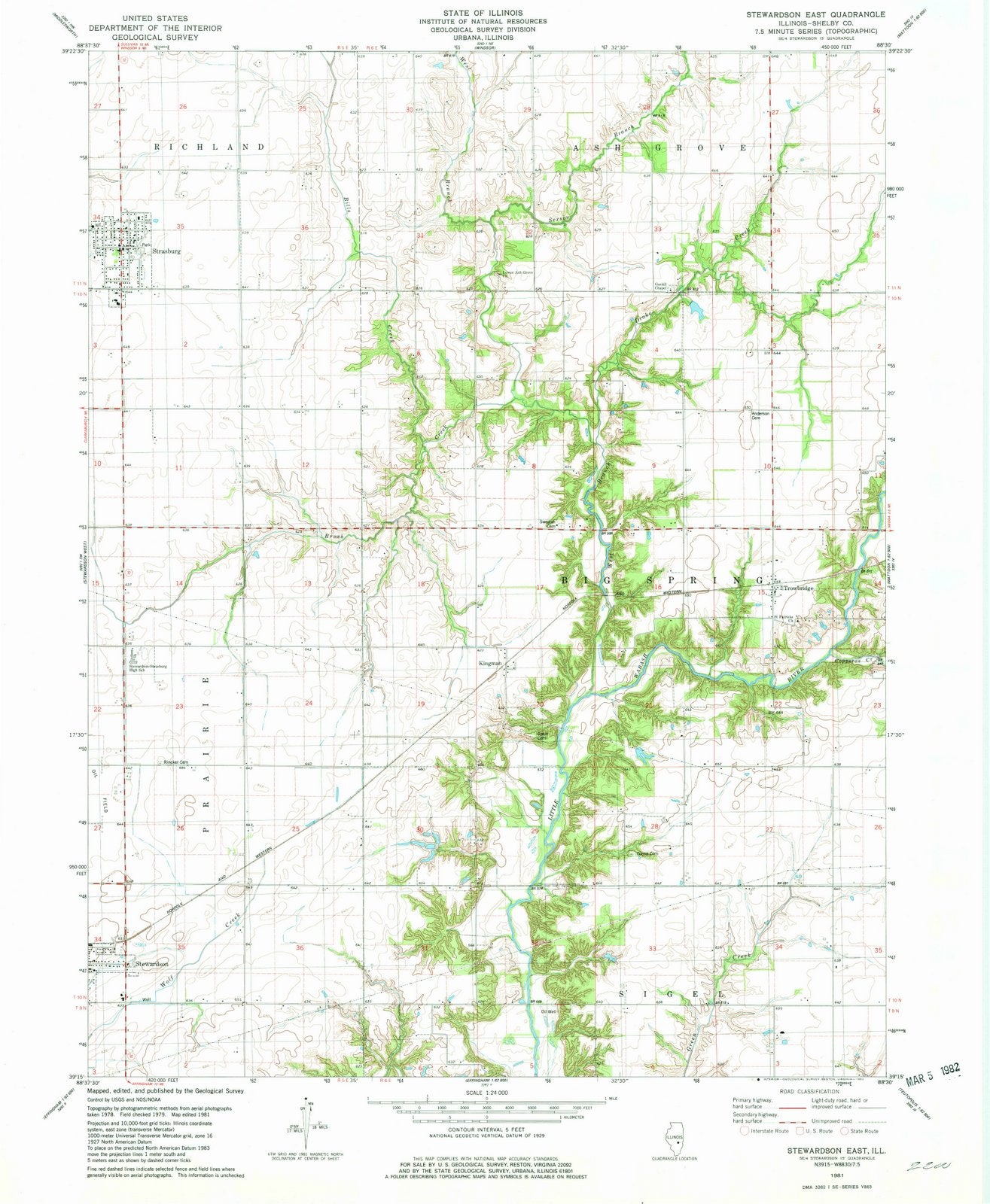 1981 Stewardson East, IL - Illinois - USGS Topographic Map