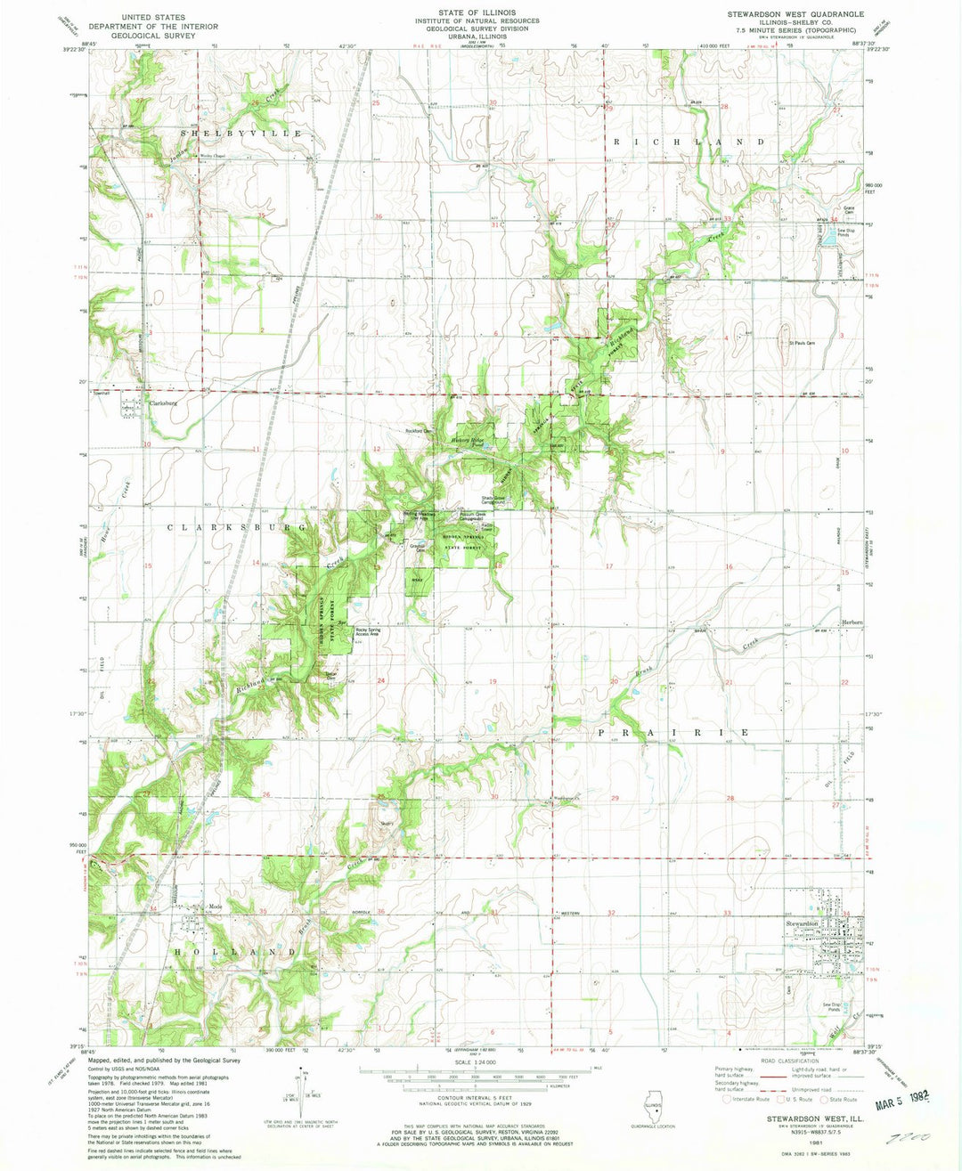 1981 Stewardson West, IL - Illinois - USGS Topographic Map