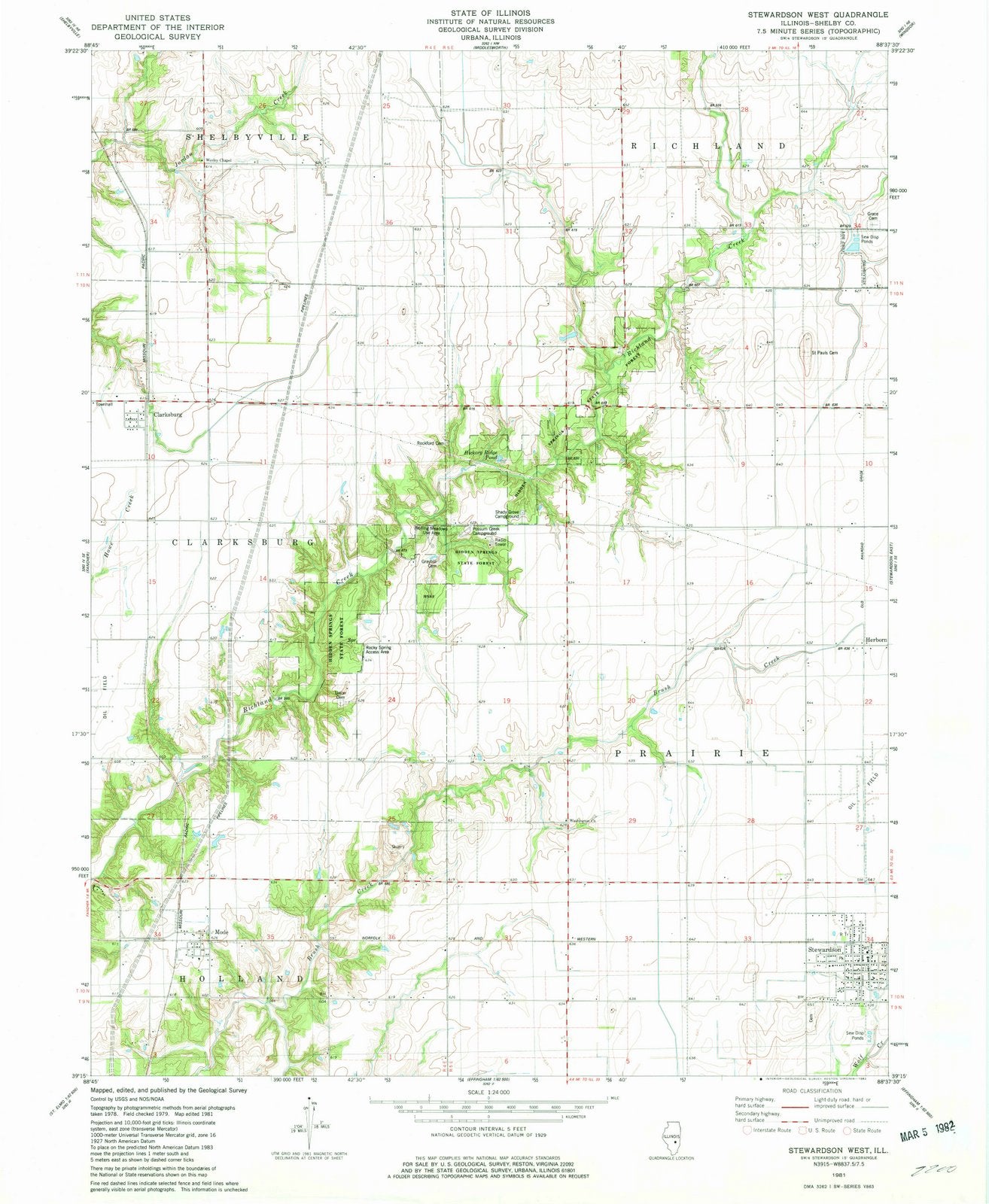 1981 Stewardson West, IL - Illinois - USGS Topographic Map