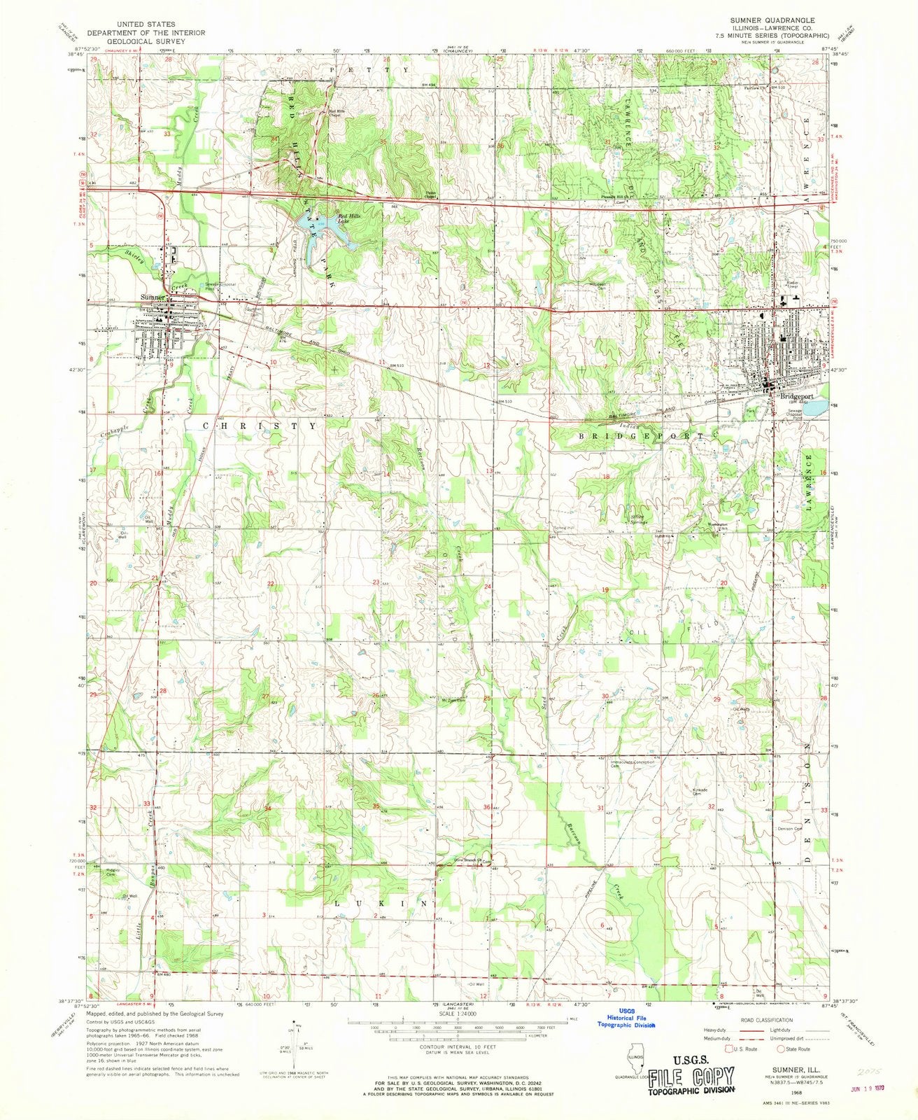 1968 Sumner, IL - Illinois - USGS Topographic Map