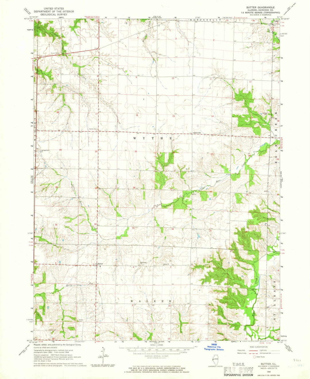 1964 Sutter, IL - Illinois - USGS Topographic Map