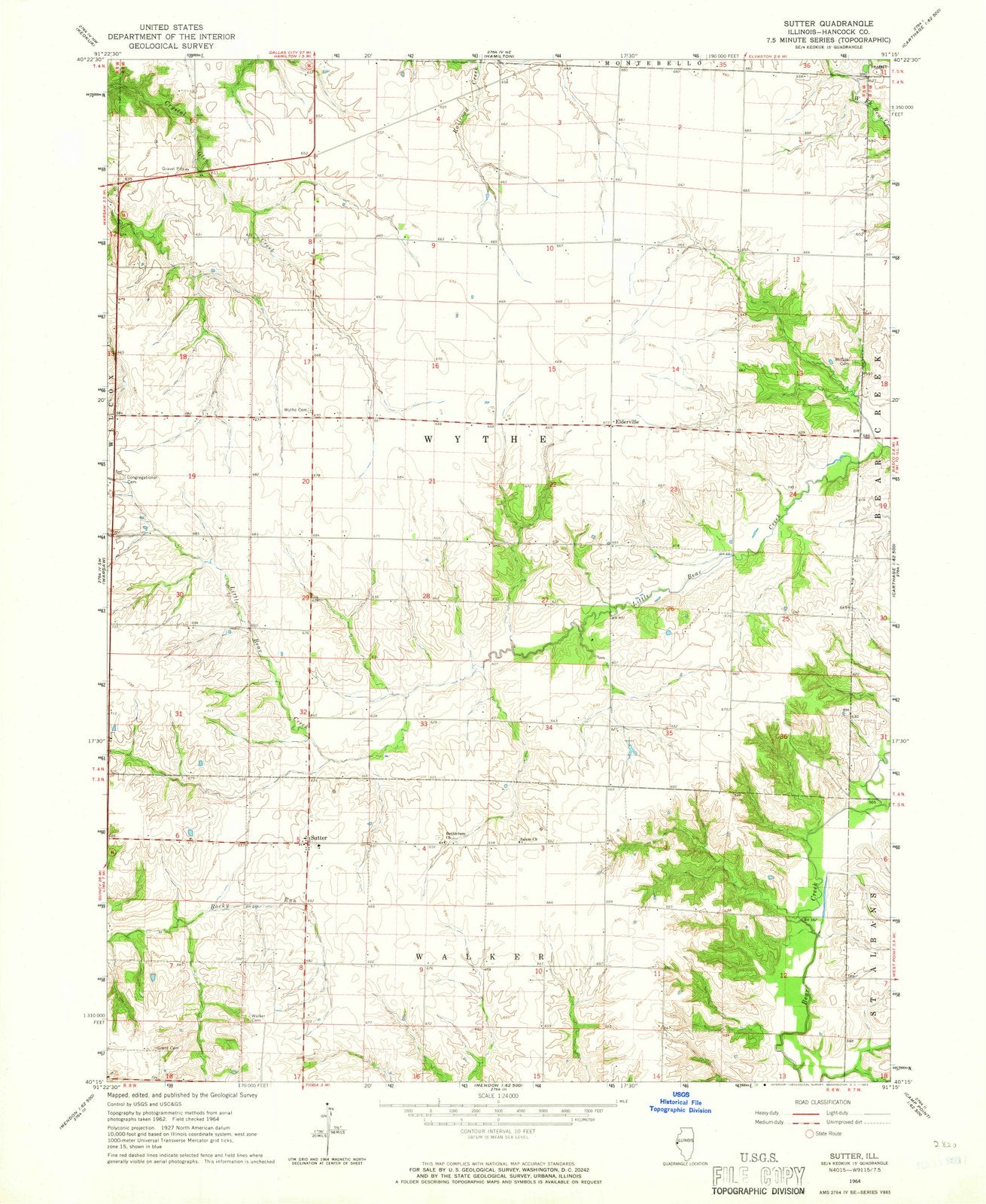 1964 Sutter, IL - Illinois - USGS Topographic Map