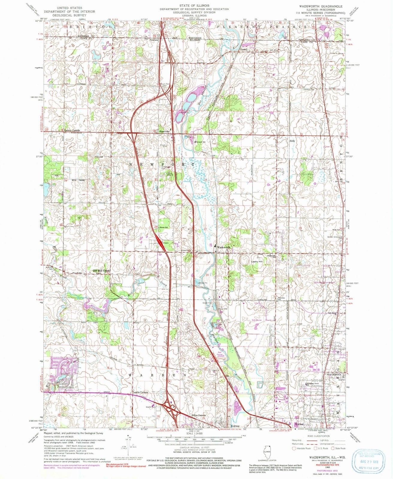 1960 Wadsworth, IL - Illinois - USGS Topographic Map