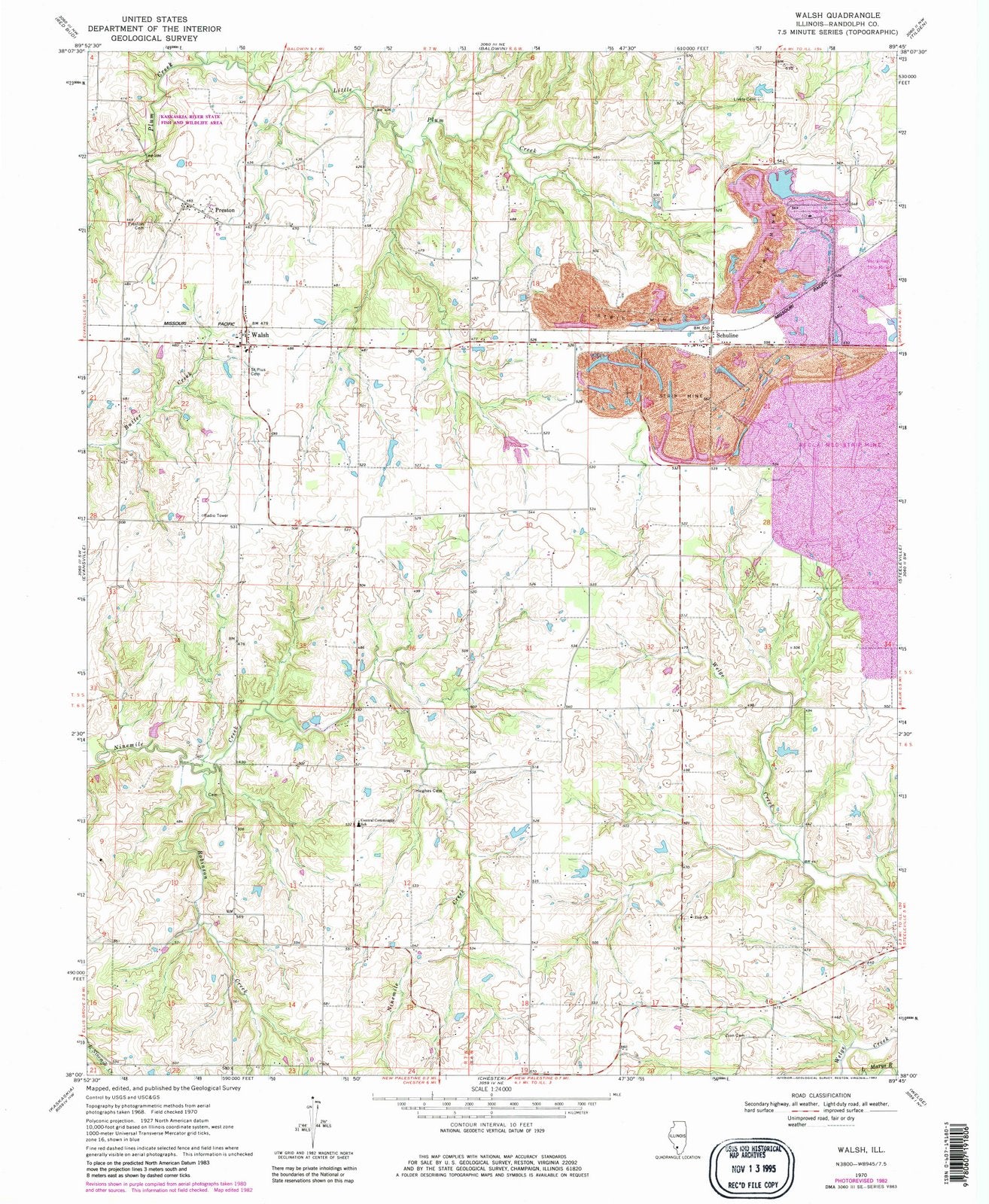 1970 Walsh, IL - Illinois - USGS Topographic Map