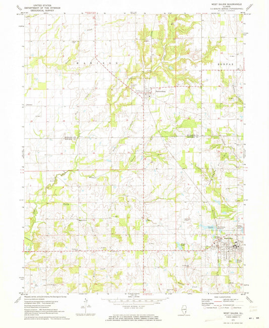 1971 West Salem, IL - Illinois - USGS Topographic Map