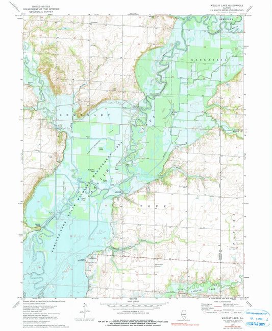 1974 Wildcat Lake, IL - Illinois - USGS Topographic Map