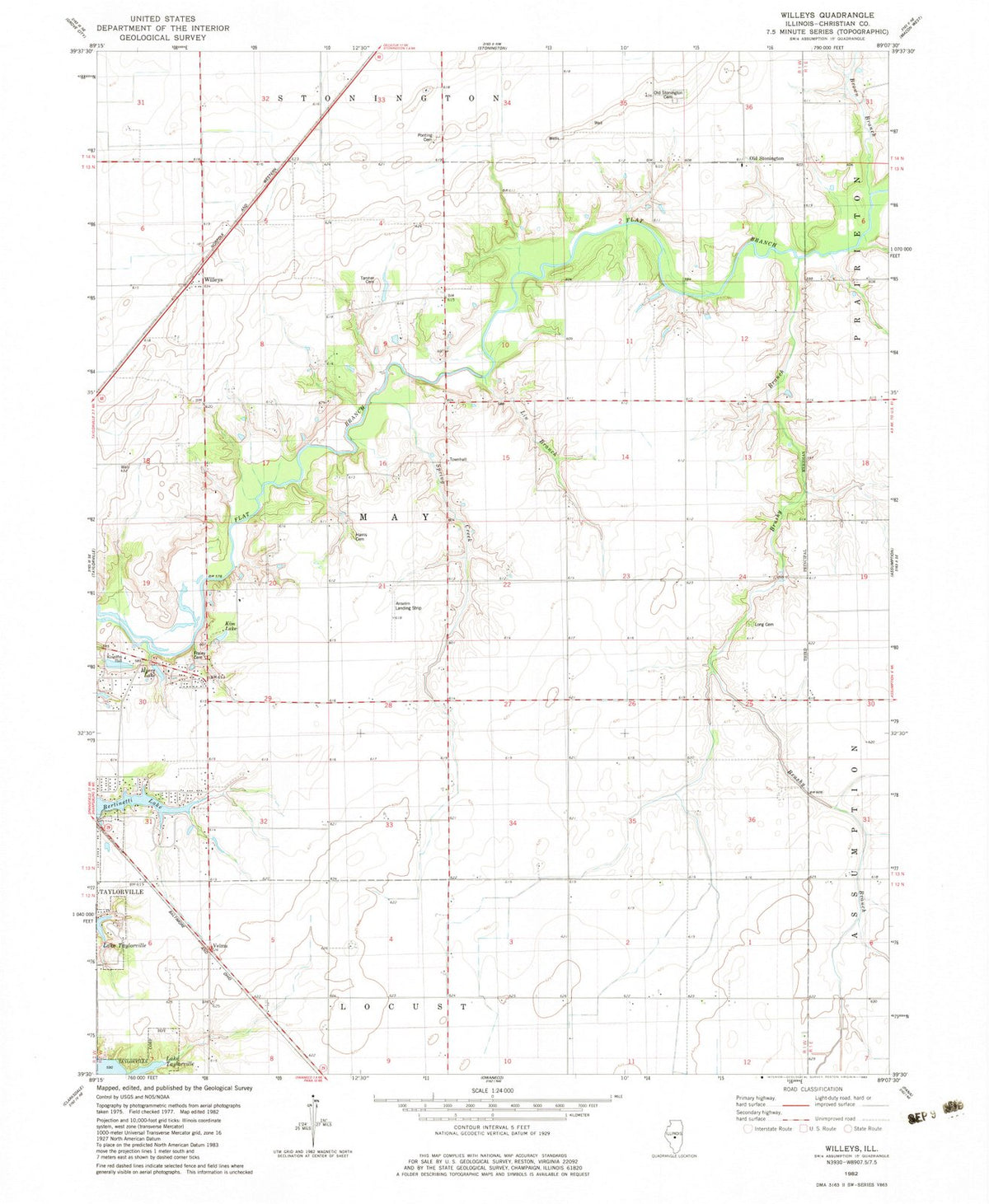 1974 Willeys, IL - Illinois - USGS Topographic Map