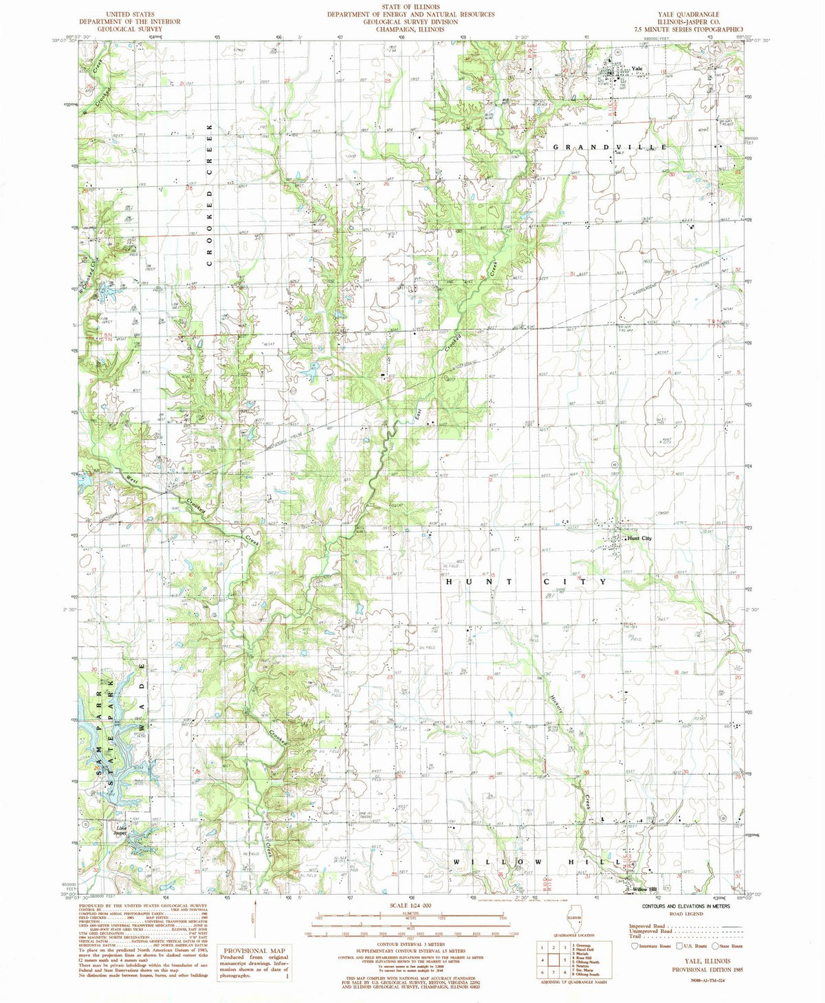 1985 Yale, IL - Illinois - USGS Topographic Map