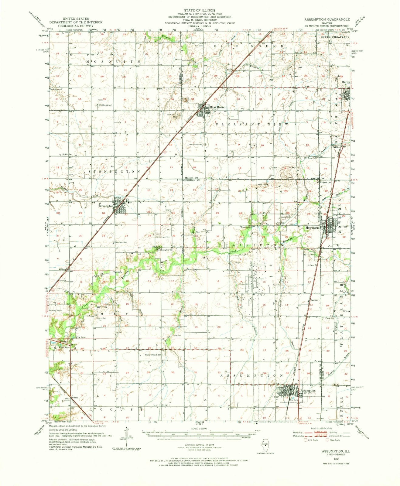 1952 Assumption, IL - Illinois - USGS Topographic Map