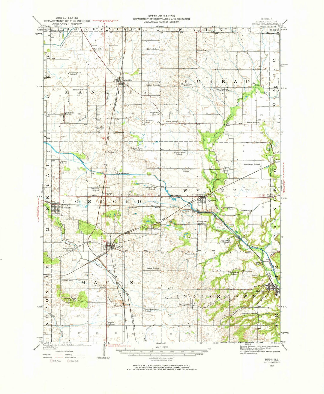 1921 Buda, IL - Illinois - USGS Topographic Map
