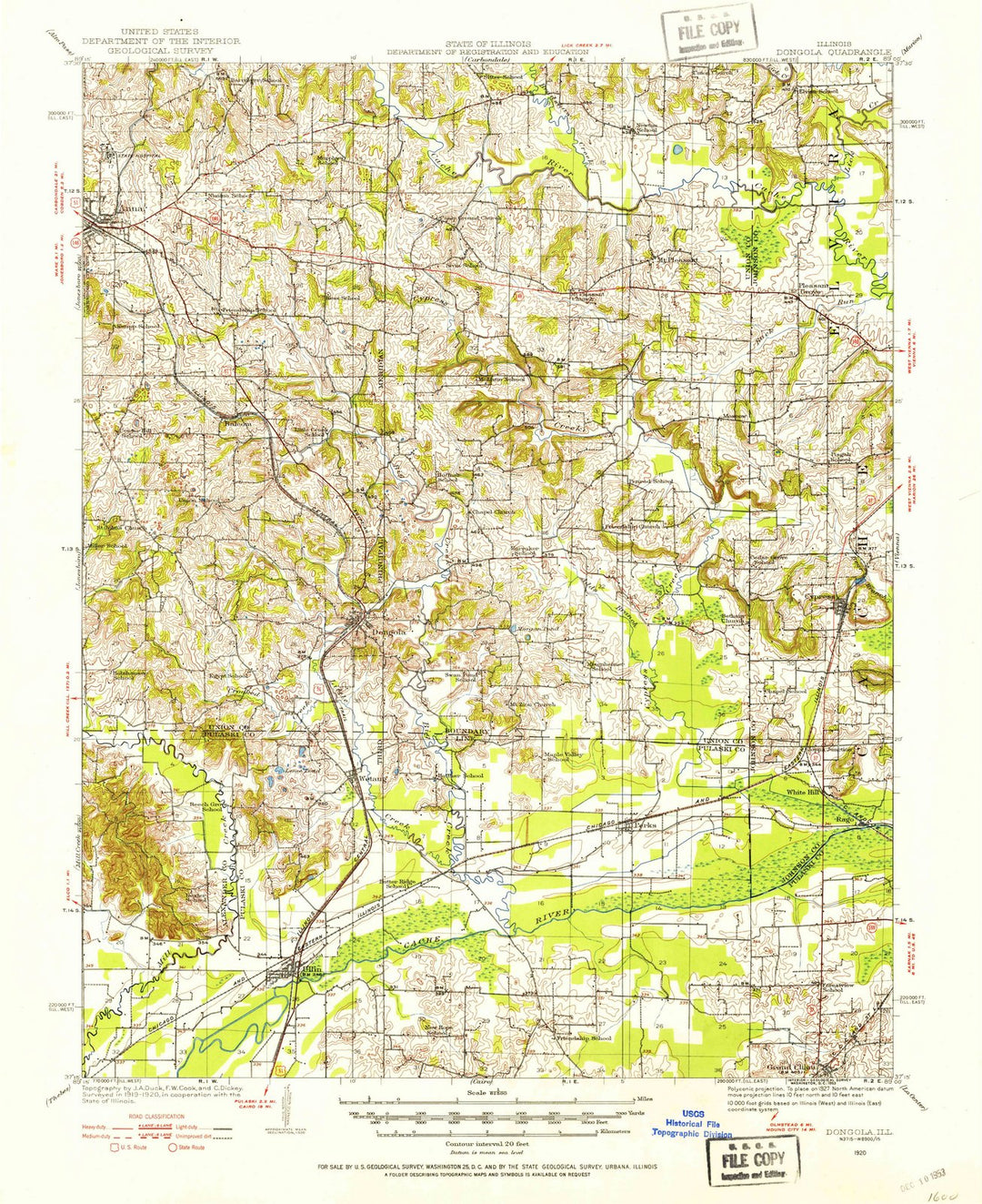 1920 Dongola, IL - Illinois - USGS Topographic Map