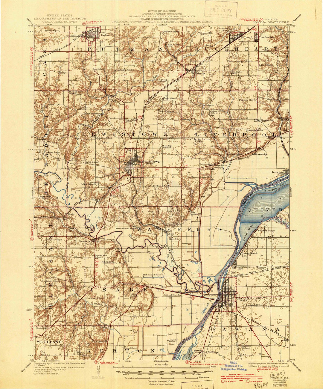 1925 Havana, IL - Illinois - USGS Topographic Map