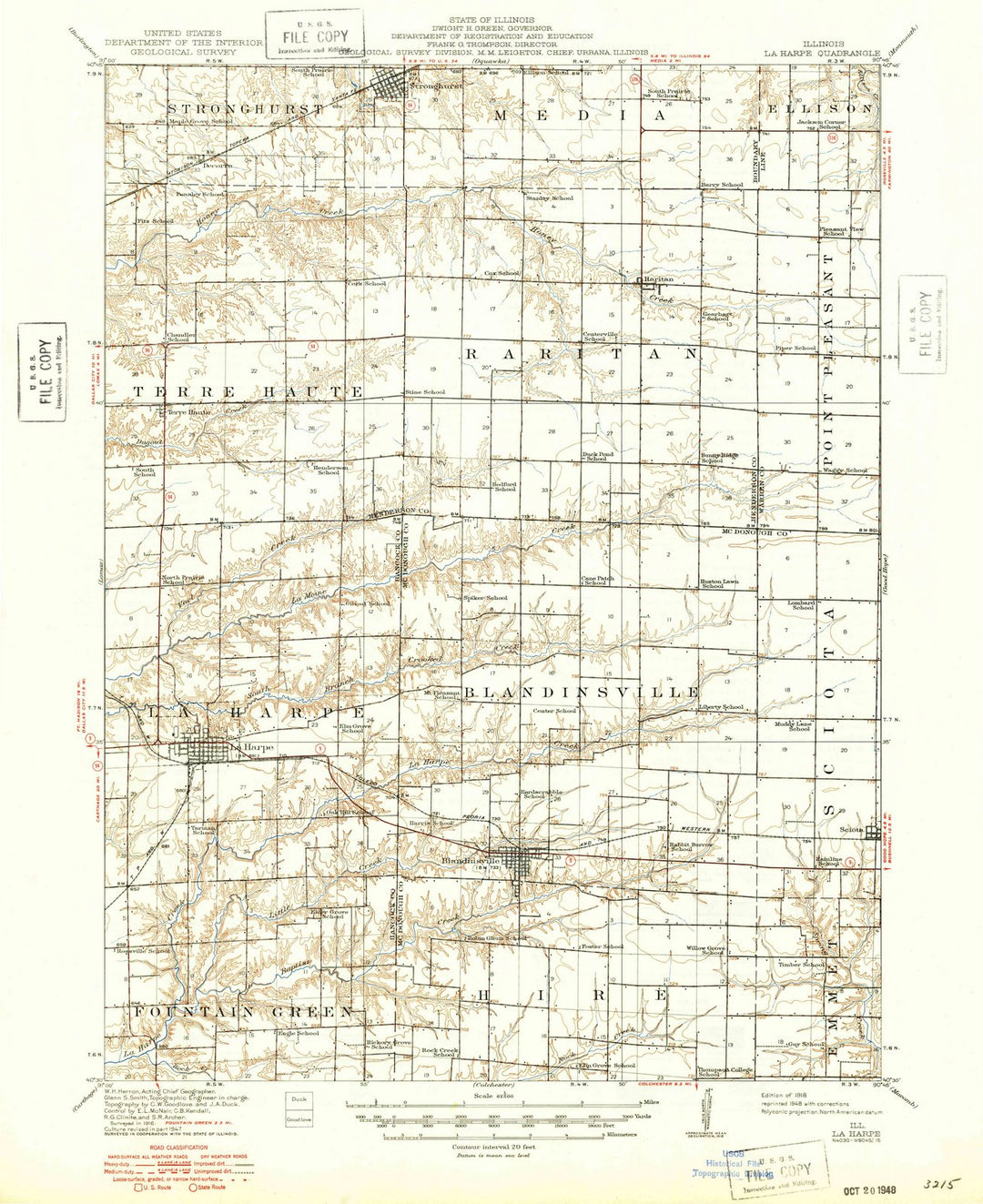 1918 La Harpe, IL - Illinois - USGS Topographic Map
