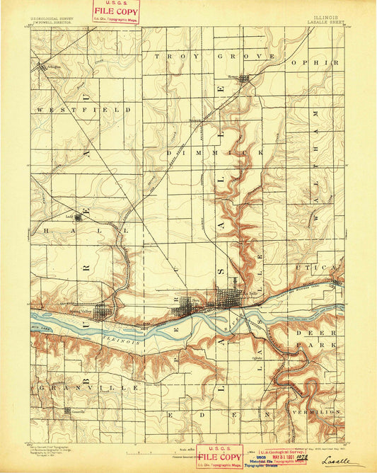 1893 Lasalle, IL - Illinois - USGS Topographic Map