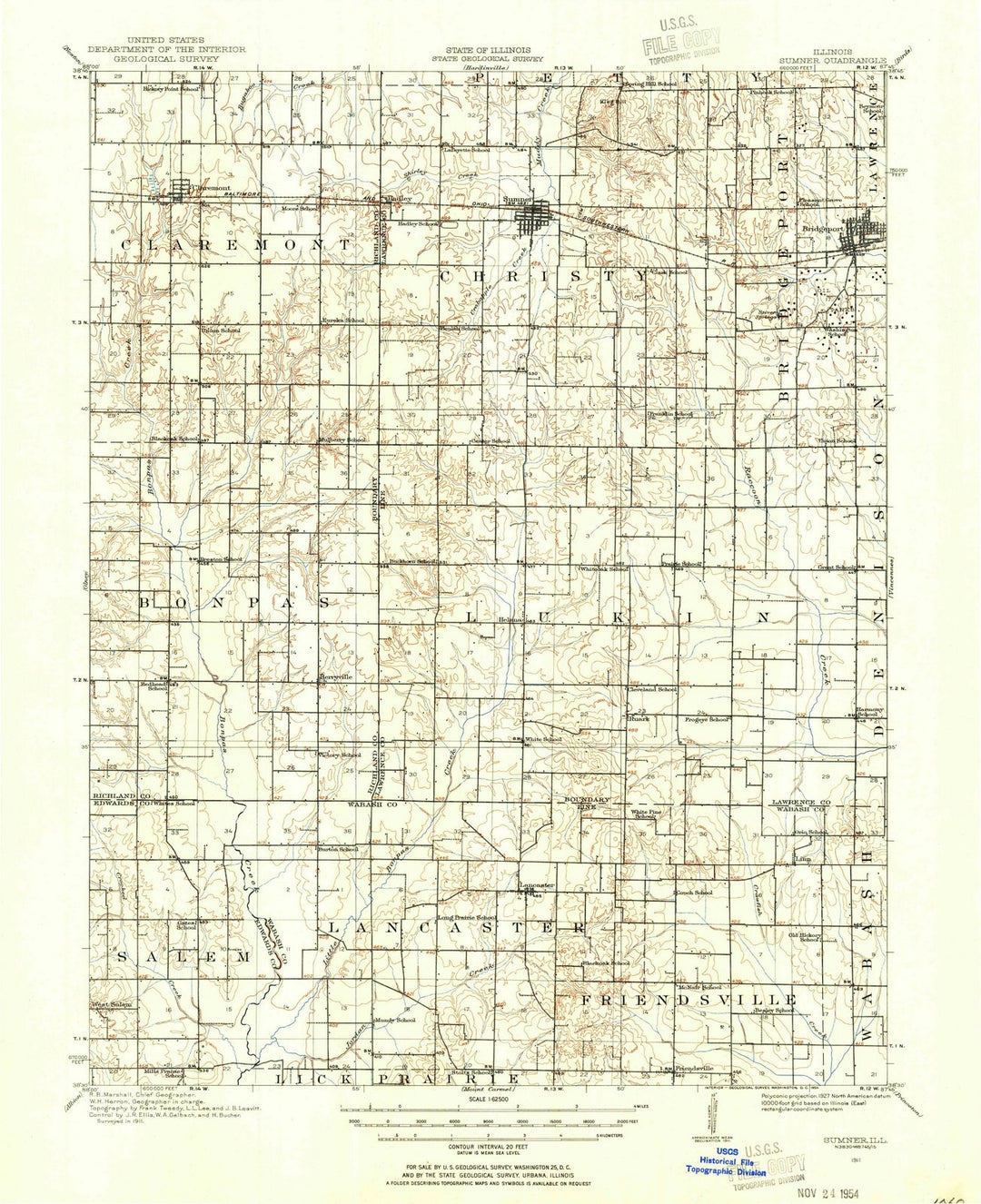 1911 Sumner, IL - Illinois - USGS Topographic Map