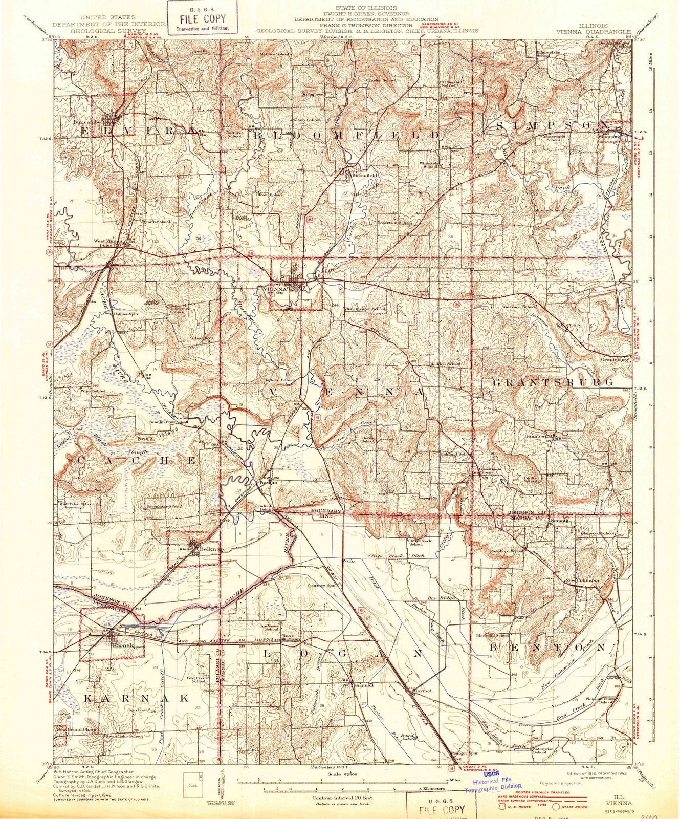 1918 Vienna, IL - Illinois - USGS Topographic Map