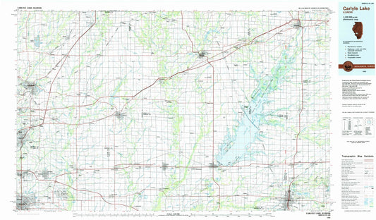 1985 Carlyle Lake, IL - Illinois - USGS Topographic Map