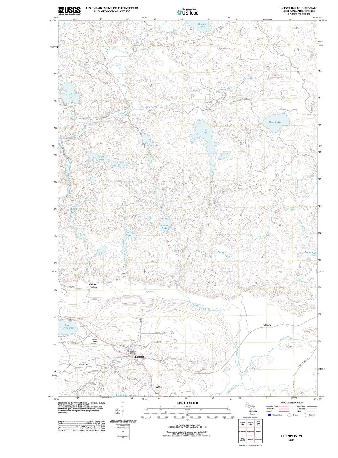 2011 Champion, MI - Michigan - USGS Topographic Map