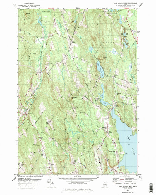 1981 Lake Auburn West, ME - Maine - USGS Topographic Map
