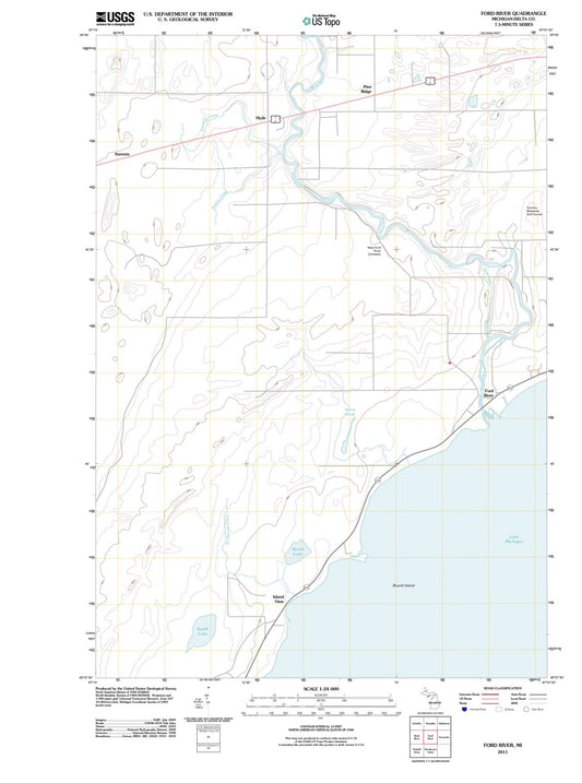 2011 Ford River, MI - Michigan - USGS Topographic Map