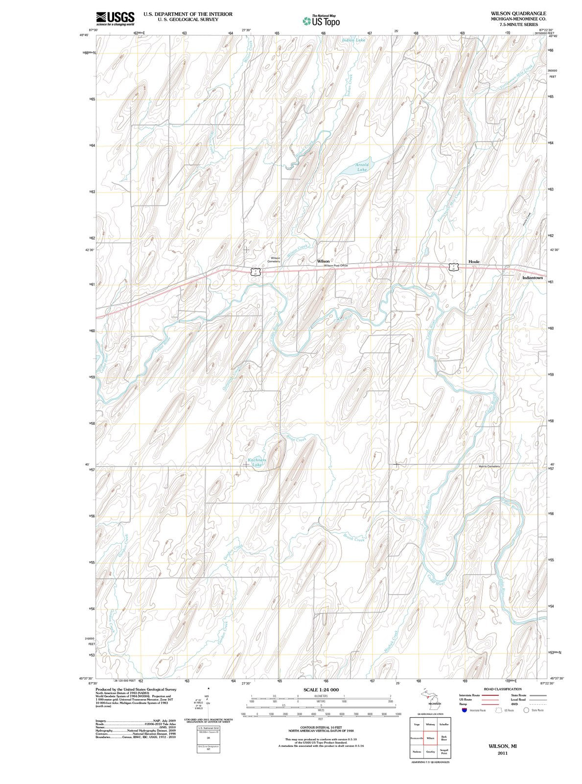 2011 Wilson, MI - Michigan - USGS Topographic Map
