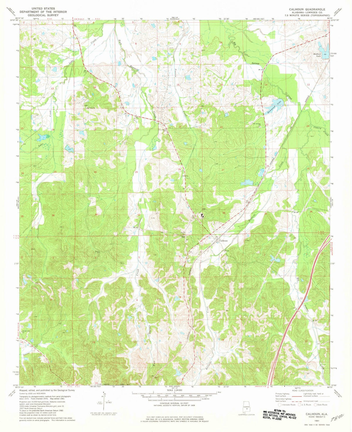 1981 Calhoun, AL - Alabama - USGS Topographic Map