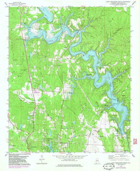 1978 Lake Tuscaloosa South, AL - Alabama - USGS Topographic Map