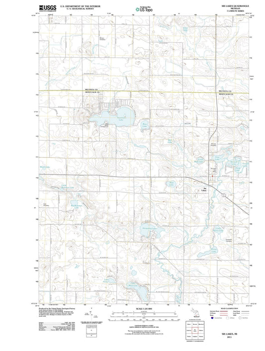 2011 Six Lakes, MI - Michigan - USGS Topographic Map