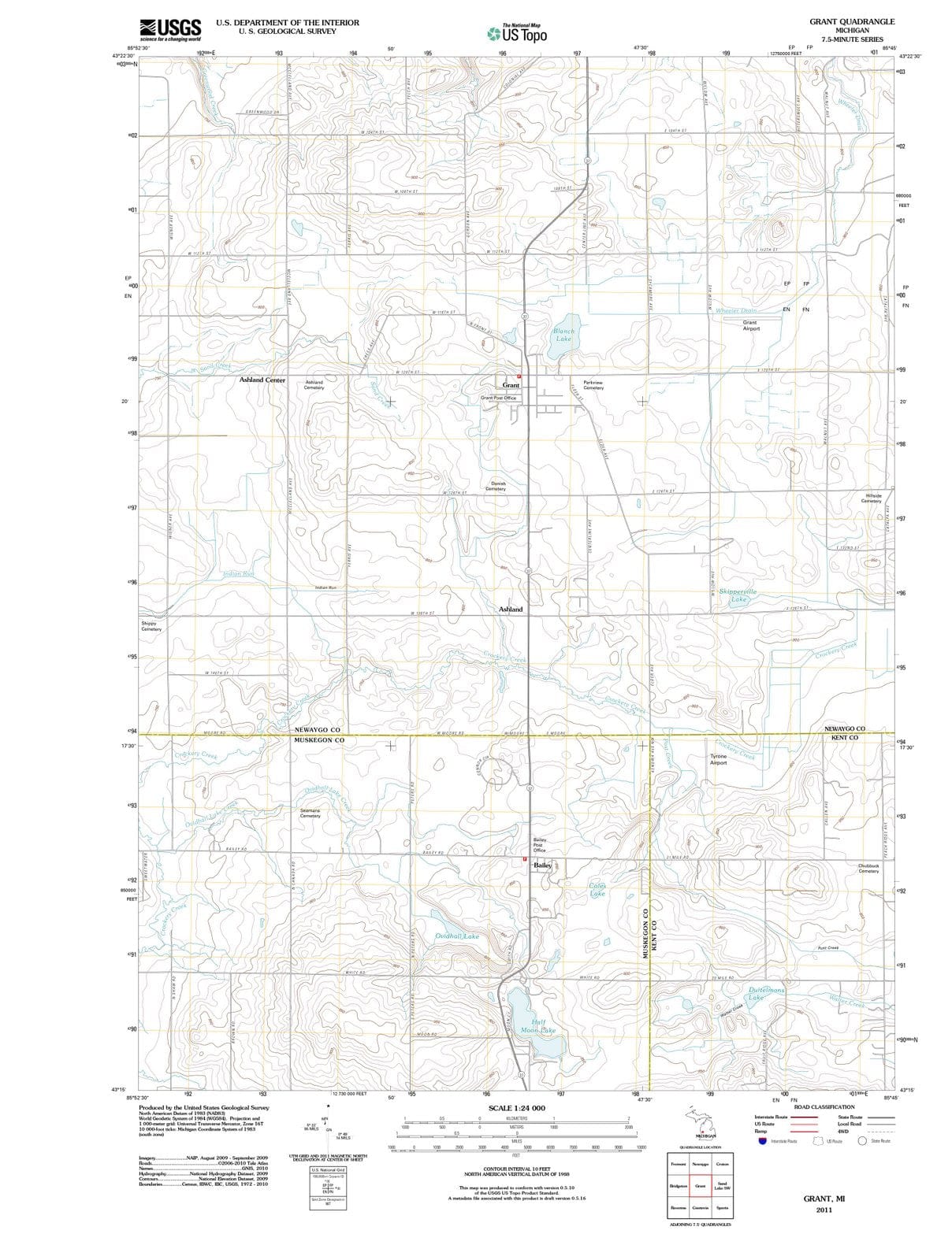 2011 Grant, MI - Michigan - USGS Topographic Map