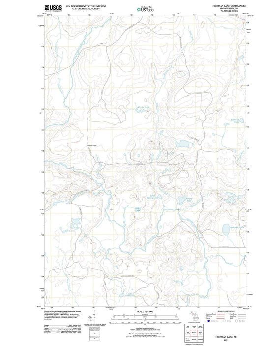 2011 Hickman Lake, MI - Michigan - USGS Topographic Map
