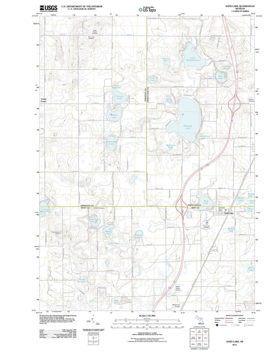 2011 Sand Lake, MI - Michigan - USGS Topographic Map