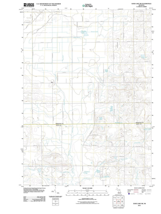 2011 Sand Lake, MI - Michigan - USGS Topographic Map v2