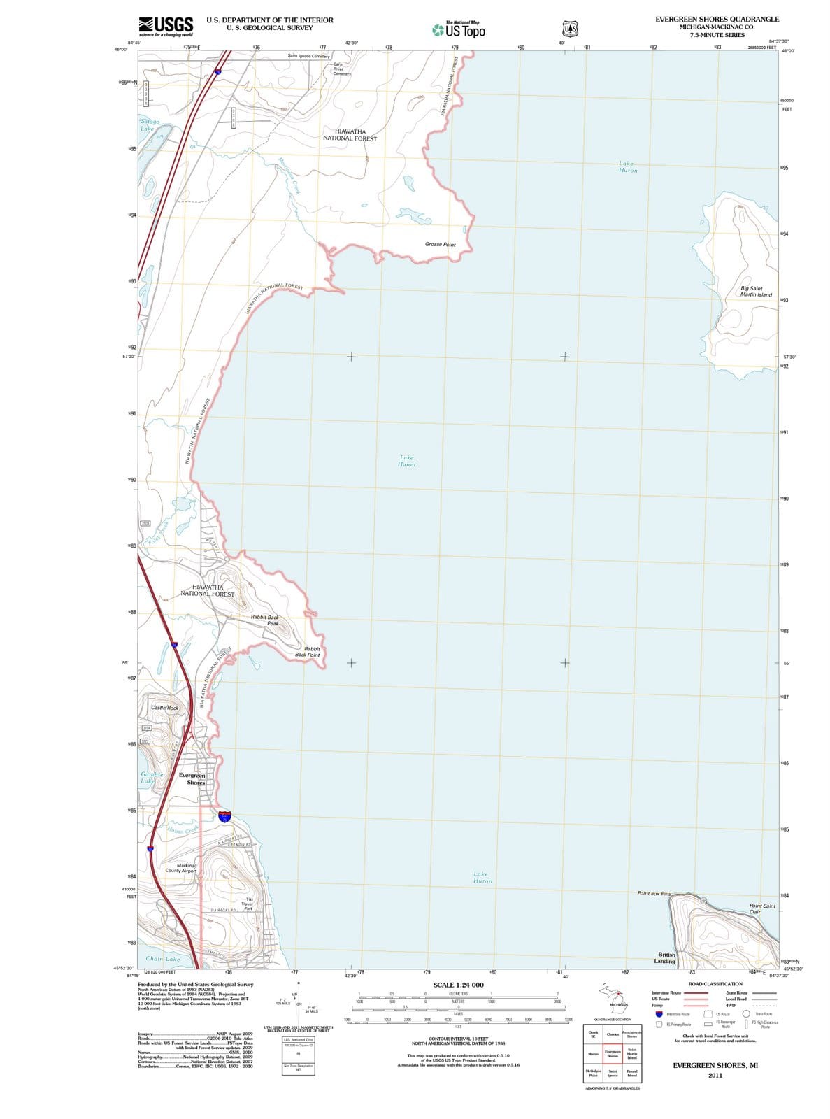 2011 Evergreen Shores, MI - Michigan - USGS Topographic Map