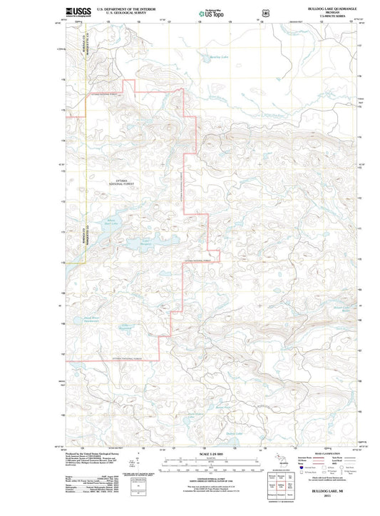2011 Bulldog Lake, MI - Michigan - USGS Topographic Map