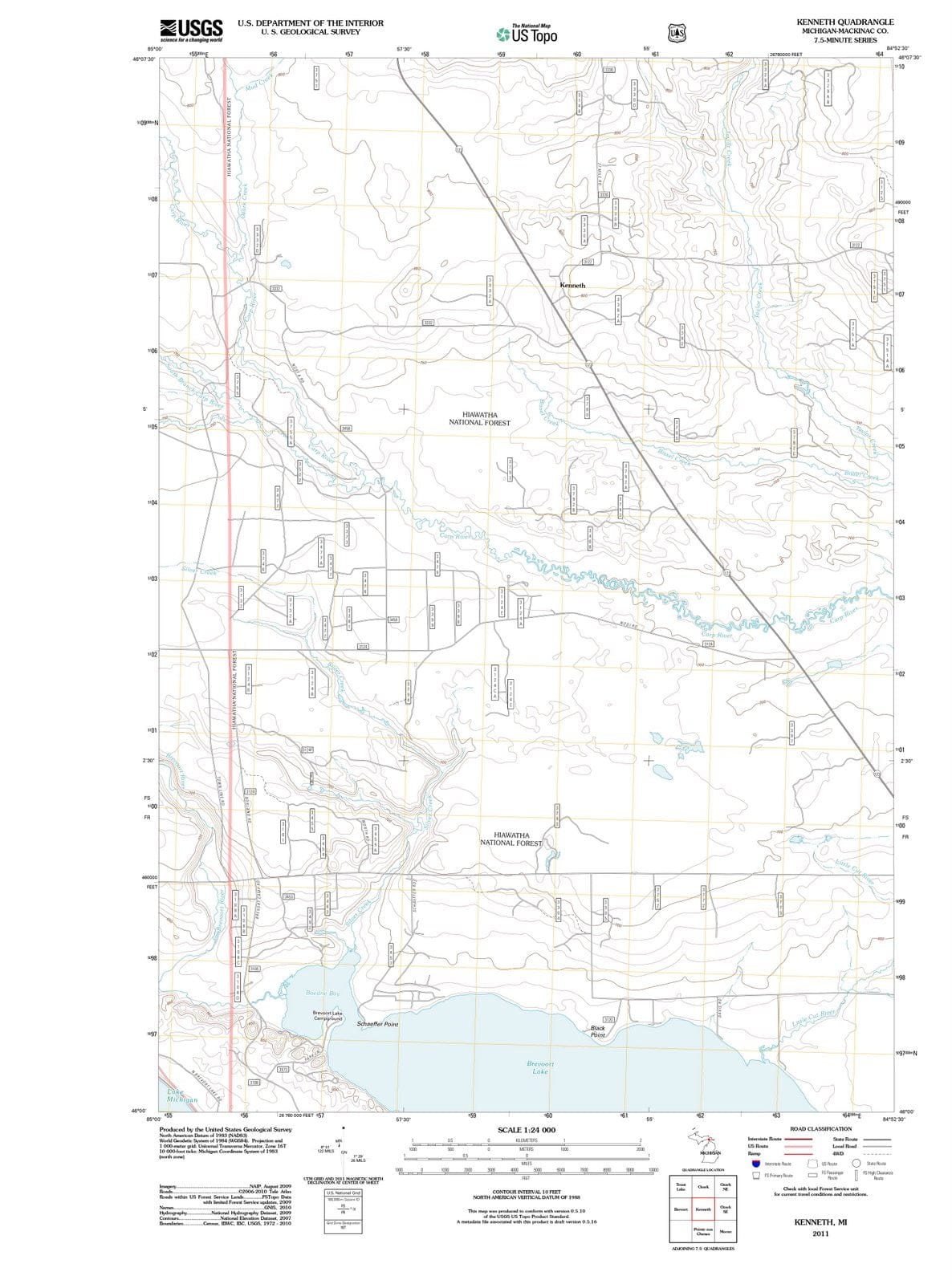 2011 Kenneth, MI - Michigan - USGS Topographic Map