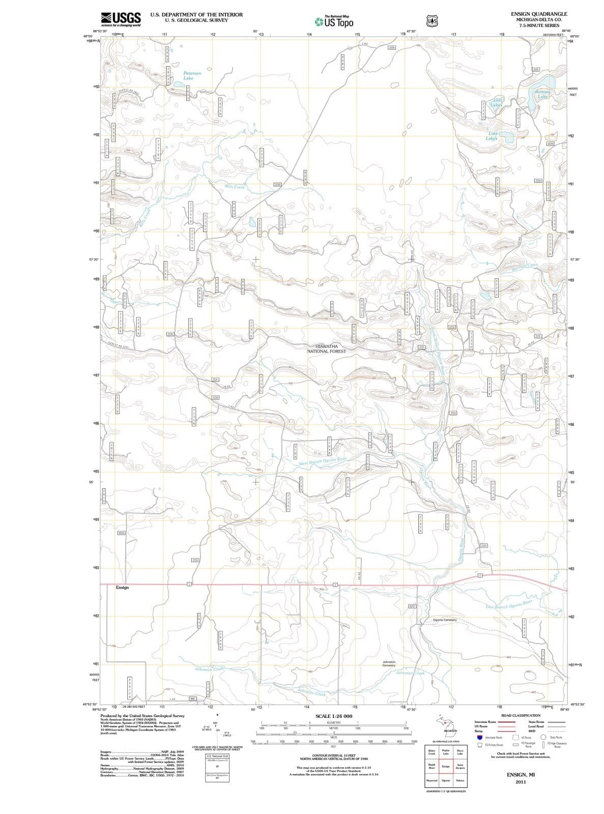 2011 Ensign, MI - Michigan - USGS Topographic Map