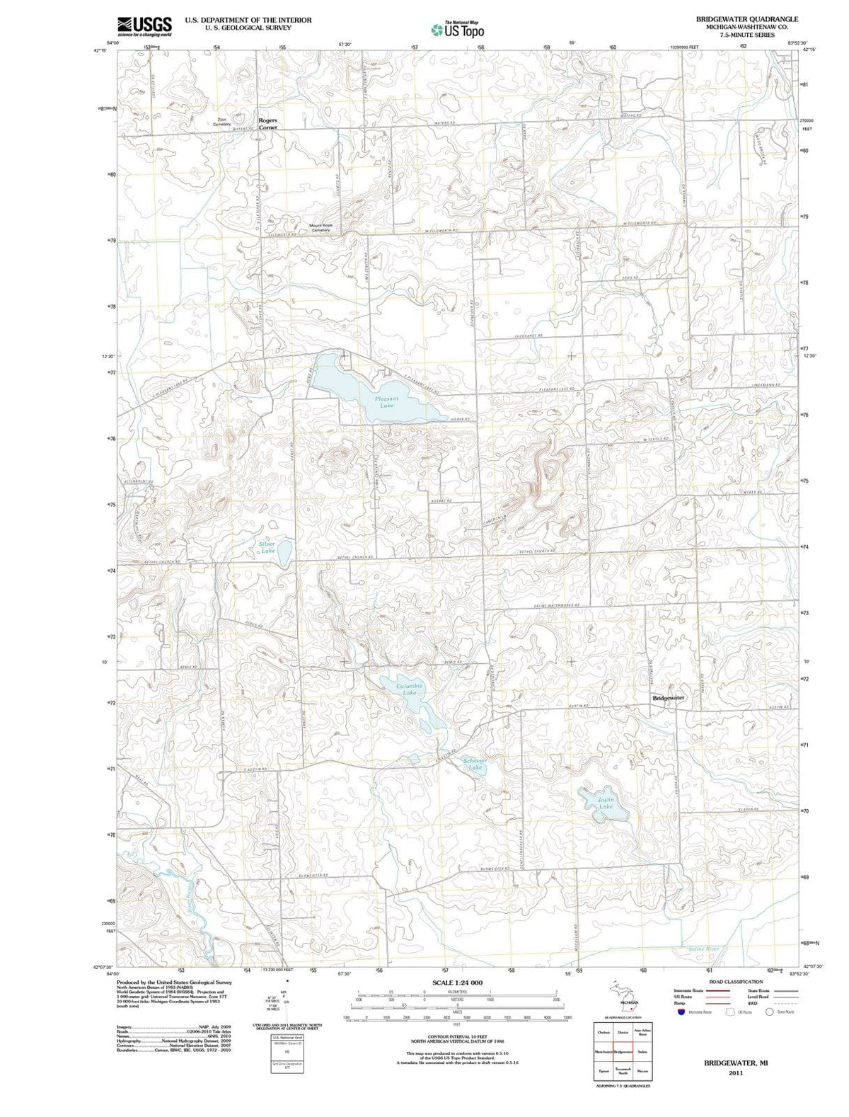 2011 Bridgewater, MI - Michigan - USGS Topographic Map