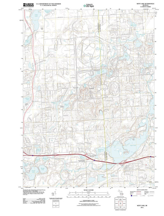 2011 Kent Lake, MI - Michigan - USGS Topographic Map