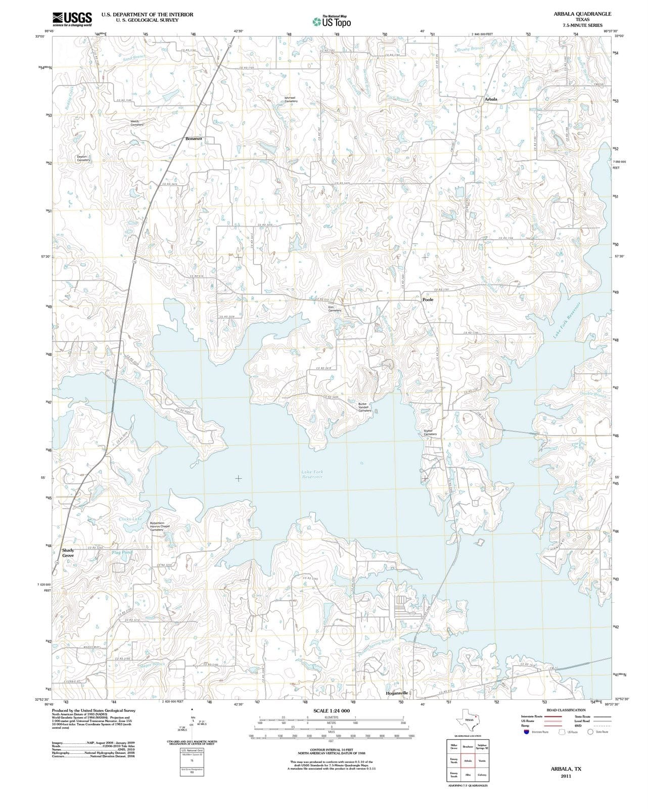 2011 Arbala, TX - Texas - USGS Topographic Map
