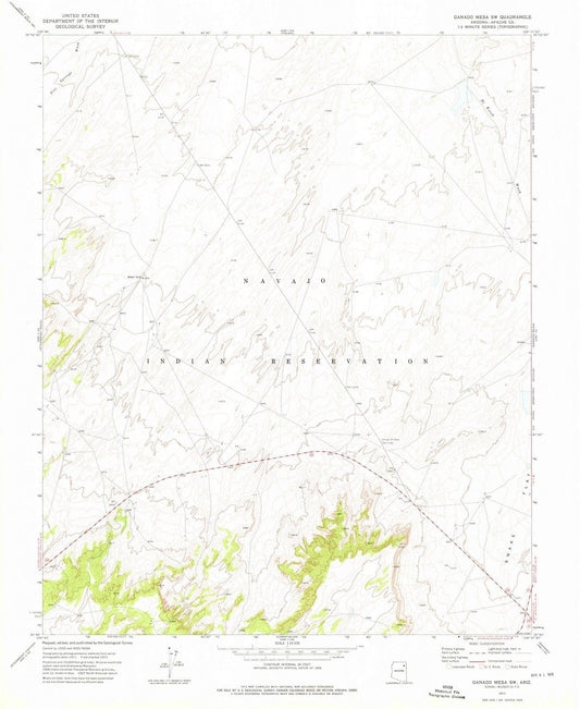 1972 Ganado Mesa, AZ - Arizona - USGS Topographic Map
