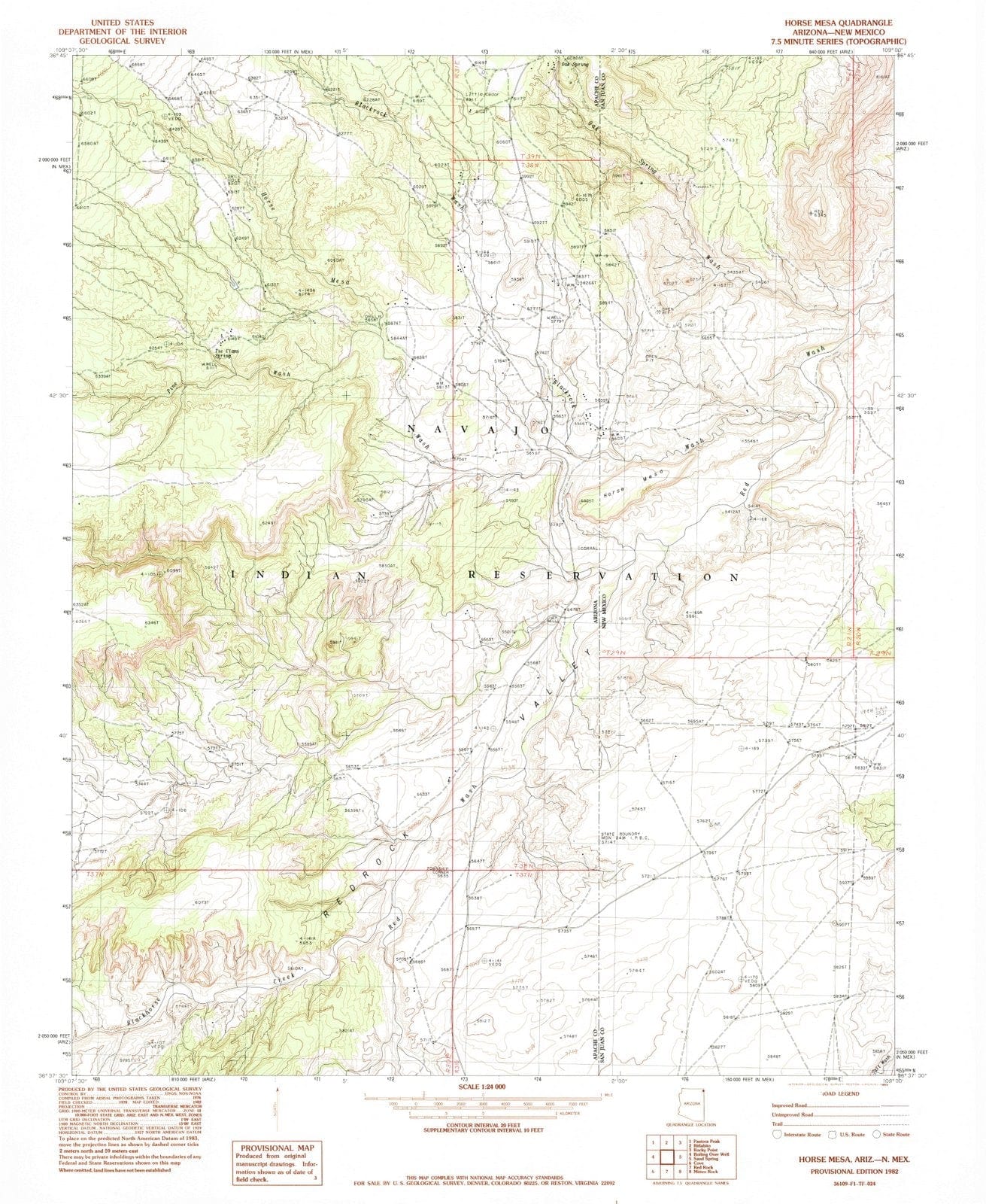 1982 Horse Mesa, AZ - Arizona - USGS Topographic Map