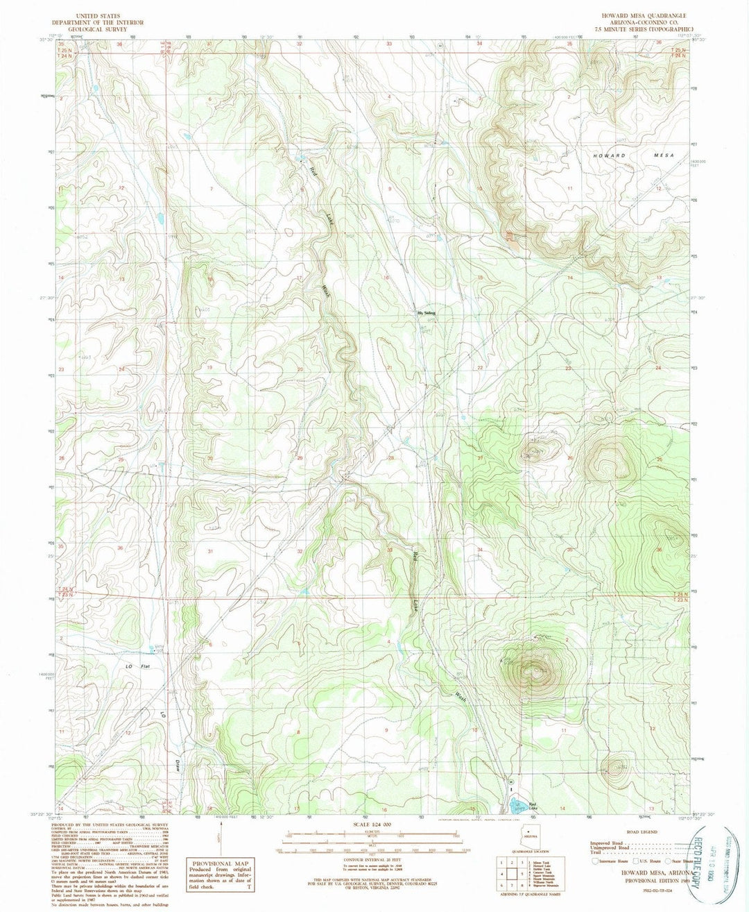 1989 Howard Mesa, AZ - Arizona - USGS Topographic Map